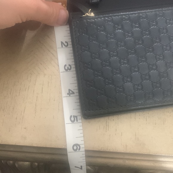 Authentic Gucci Microgussima Monogram Logo Soft Margaux Leather Trifold Wallet - Picture 14 of 15